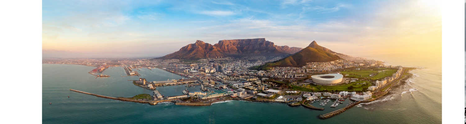 Picture of Cape Town Mother City from the Atlantic ocean you can see the City Bowl and Table Mountain Cape Town Tours Into Tours