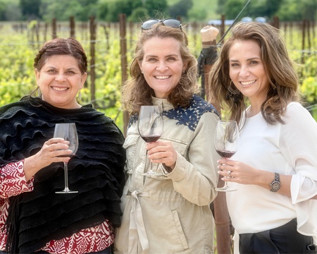 This picture shows South African tourists on a wine tasting in Stellenbosch wine farms.