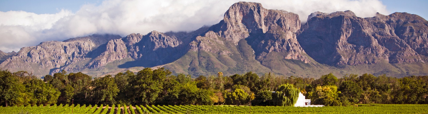 Stellenbosch wineries are build at the foothills of mountain peak is connected to the Hottentots Holland Mountains and surrounds the town
