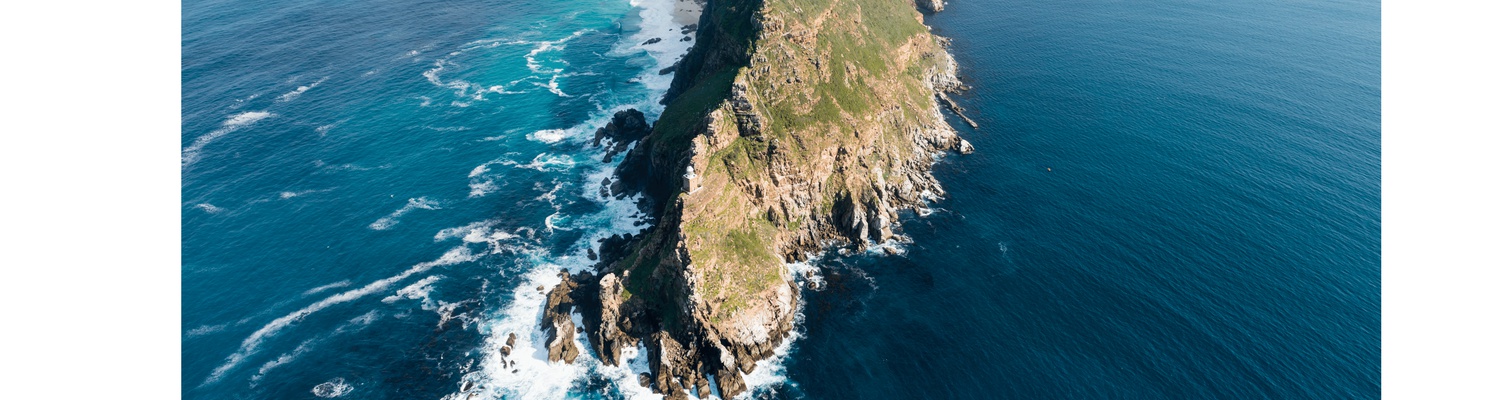 Picture of the Cape of Good Hope in Cape Point photograph of an Aerial View From Helicopter, outdoors with scenic nature of seascape Into Tours Cape Town Tours South Africa 