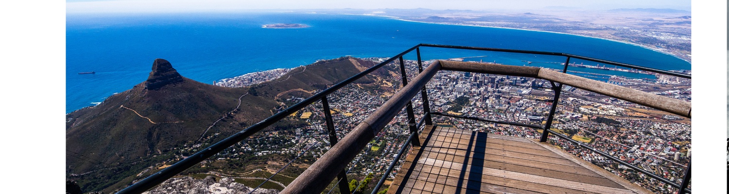 Views from Table Mountain lookout decks/points of Cape Town Mother City and Robben Island Cape Town Private Tours Into Tours